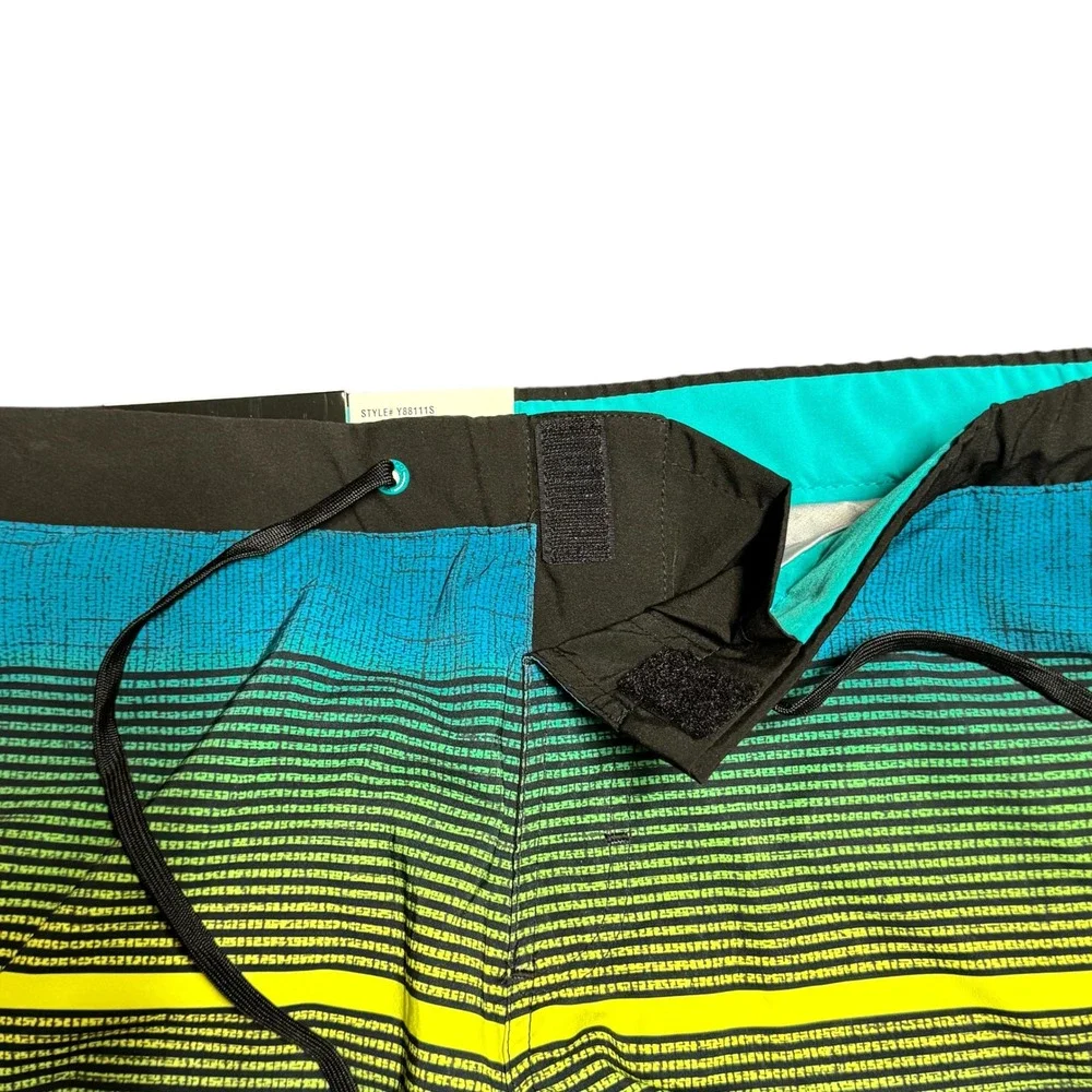 ZeroXposur Swim Trunks Men S NWT Teal Koa Striped Board Short Lined Beach Travel